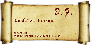 Darázs Ferenc névjegykártya