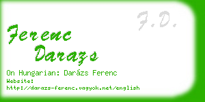 ferenc darazs business card